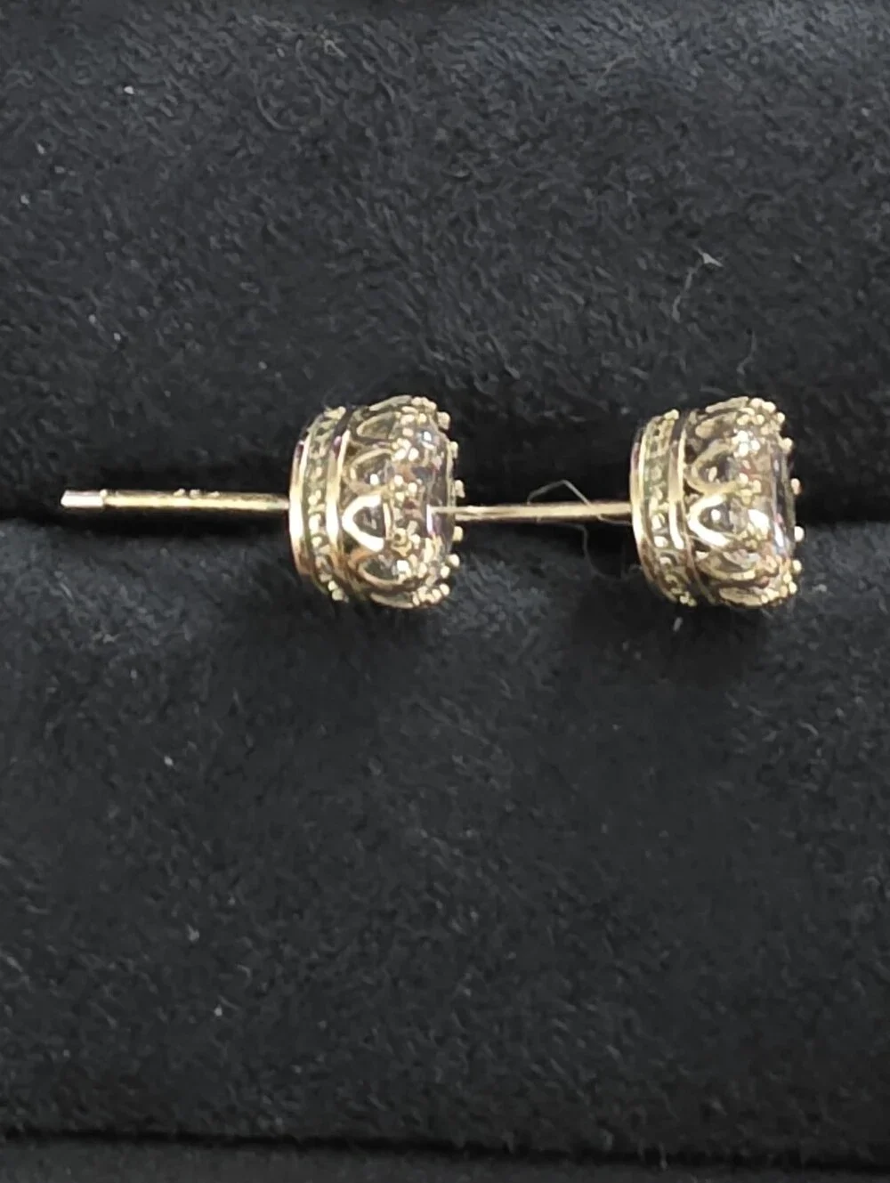 925 Silver CZ Stud Earrings (Vintage)